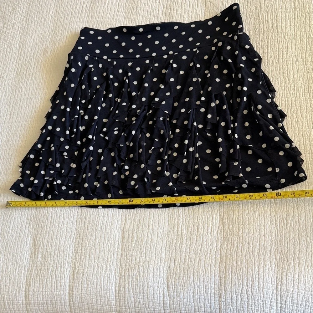 INC International Concepts Navy and White Ruffle Skirt / L